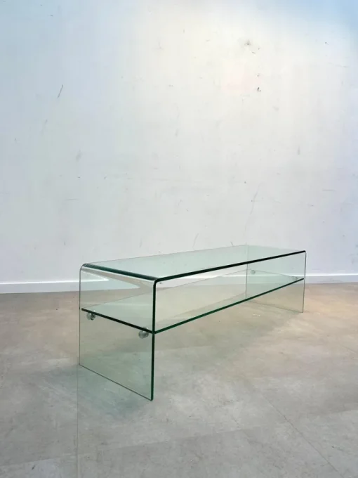 Pamono Bent Glass TV-Table or Console New