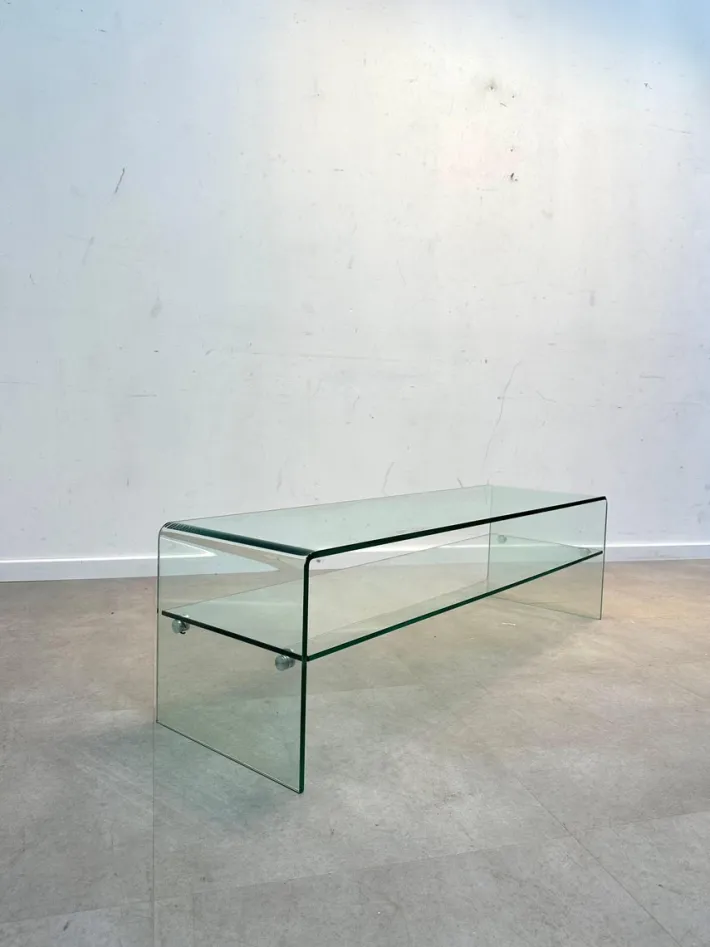 Pamono Bent Glass TV-Table or Console New