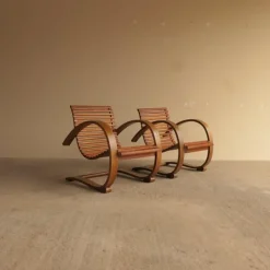 Pamono Bentwood Loungers, 1940s, Set of 2 Sale