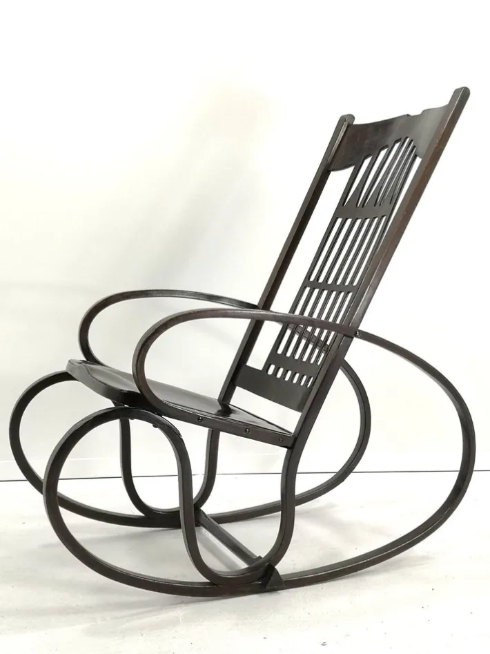 Pamono Bentwood Rocking Chair by Gustav Siegel for Jacob & Josef Kohn, 1910s Online