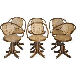 Pamono Bergere Model 5501 Swivel Armchairs by Thonet for ZPM Radomsko, Set of 6 Online