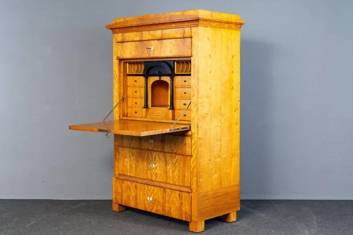 Pamono Biedermeier Birch & Elm Secretary Hot