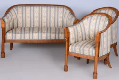 Pamono Biedermeier Birch Seating Set, Vienna, Austria, 1830s, Set of 3 Clearance