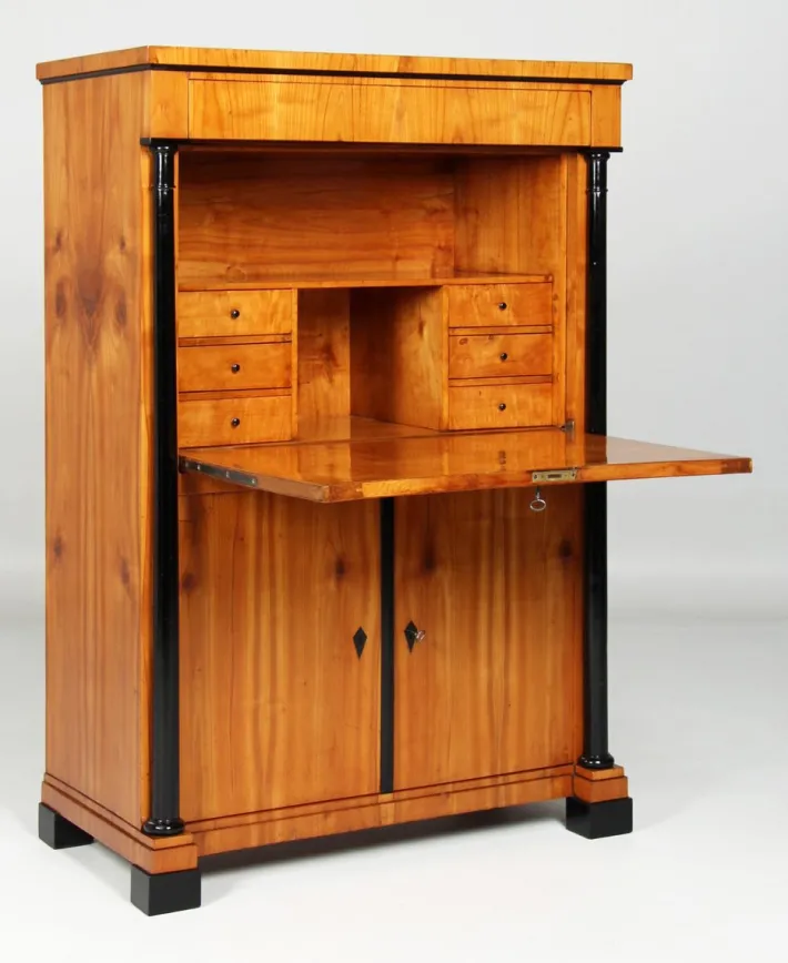 Pamono Biedermeier Cherrywood Secretary, 1830s Clearance