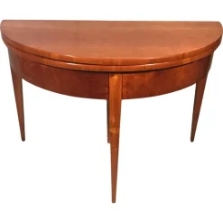 Pamono Biedermeier Demi-Lune Cherrywood Table, Germany, 1820s