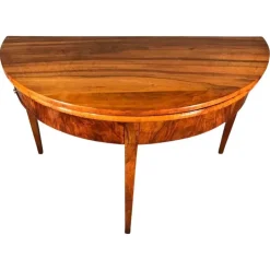 Pamono Biedermeier Demi-Lune Table in Walnut, 1820s New