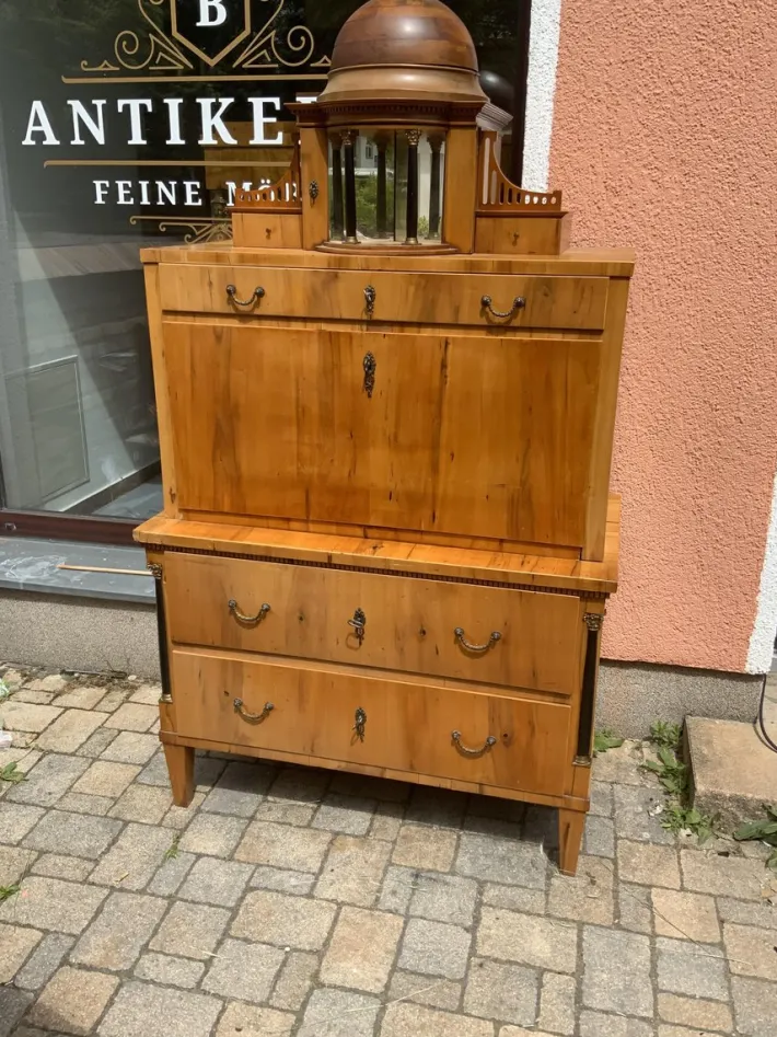 Pamono Biedermeier Pearwood Secretary, 1800s