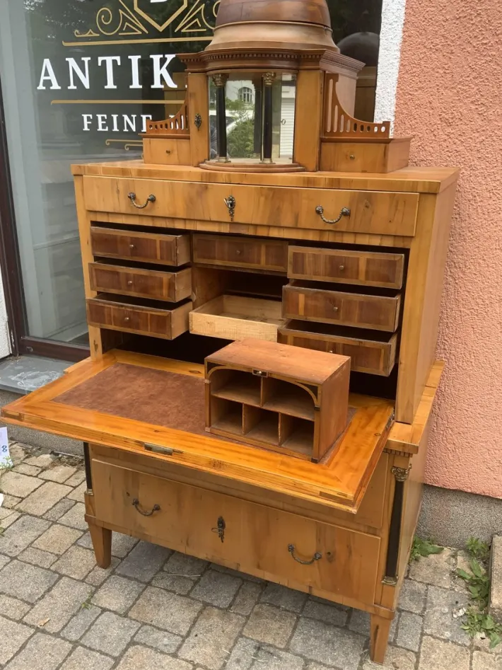 Pamono Biedermeier Pearwood Secretary, 1800s