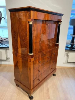 Pamono Biedermeier Secretary in Walnut and Maple, 1820 Clearance