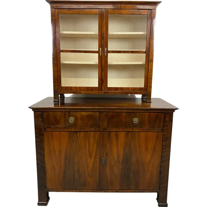 Pamono Biedermeier Walnut Display Cabinet Outlet