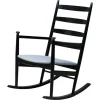 Pamono Black Beech Rocking Chair by Niels Eilersen, Denmark, 1960s