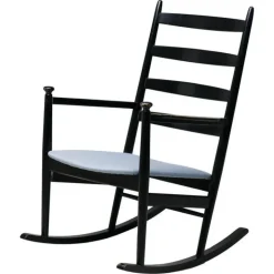 Pamono Black Beech Rocking Chair by Niels Eilersen, Denmark, 1960s