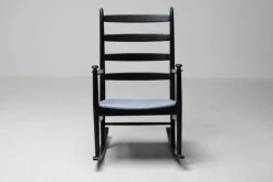 Pamono Black Beech Rocking Chair by Niels Eilersen, Denmark, 1960s
