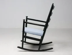 Pamono Black Beech Rocking Chair by Niels Eilersen, Denmark, 1960s