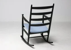Pamono Black Beech Rocking Chair by Niels Eilersen, Denmark, 1960s