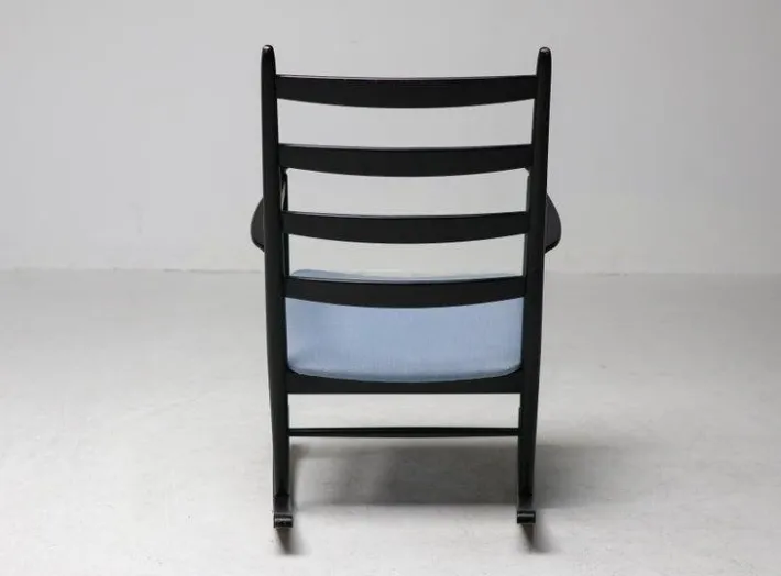 Pamono Black Beech Rocking Chair by Niels Eilersen, Denmark, 1960s