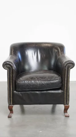 Pamono Black Grained Cowhide Armchair Discount