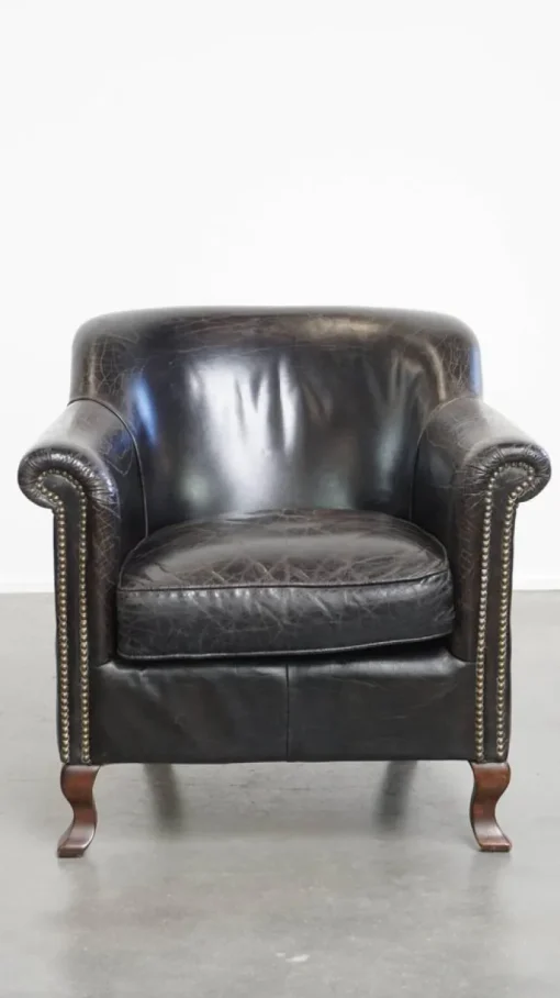Pamono Black Grained Cowhide Armchair Discount