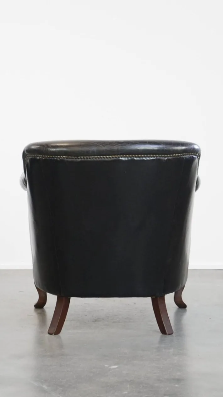 Pamono Black Grained Cowhide Armchair Discount