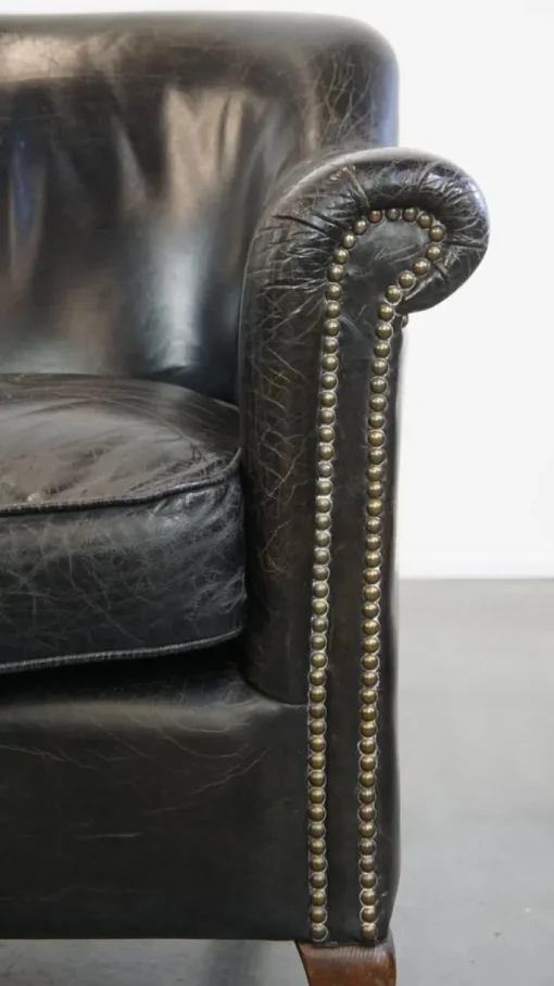 Pamono Black Grained Cowhide Armchair Discount