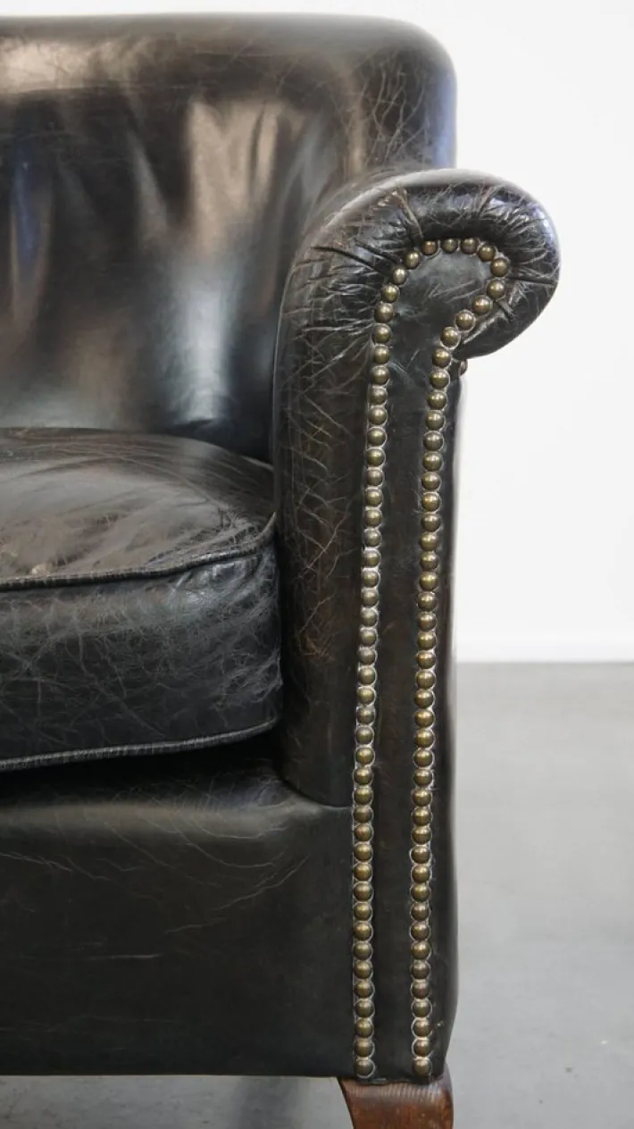 Pamono Black Grained Cowhide Armchair Discount