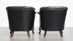 Pamono Black Grained Cowhide Armchairs, Set of 2 Best
