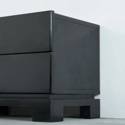 Pamono Black Lacquered High Gloss Cabinets by Emiel Veranneman, Belgium, 1980s, Set of 2 New