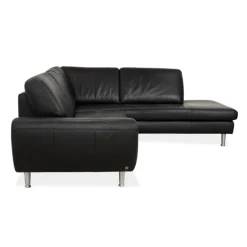 Pamono Black Leather Corner Sofa from Willi Schillig Best