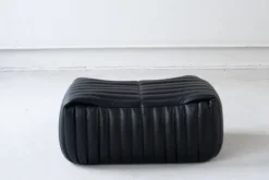 Pamono Black Leather Sandra Sofa Set by Annie Hieronimus for Ligne Roset, 1973, Set of 7 Outlet
