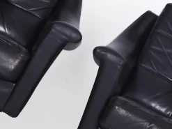 Pamono Black Leather Sofa and 2 Armchairs, Germany, 1960s, Set of 3 Discount