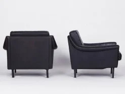 Pamono Black Leather Sofa and 2 Armchairs, Germany, 1960s, Set of 3 Discount