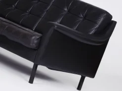 Pamono Black Leather Sofa and 2 Armchairs, Germany, 1960s, Set of 3 Discount