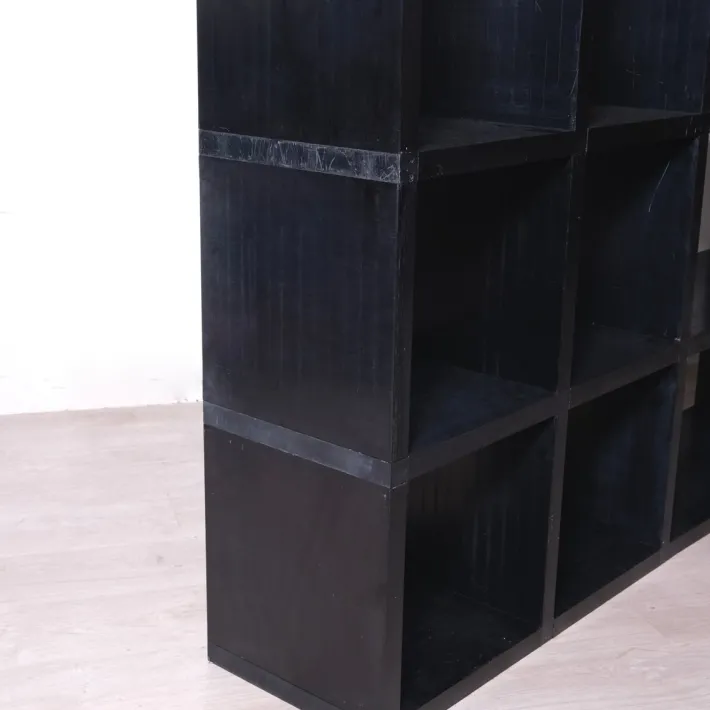 Pamono Black Modular Bookcase by Giulio A. Polvara for Kartell, 1970s Clearance