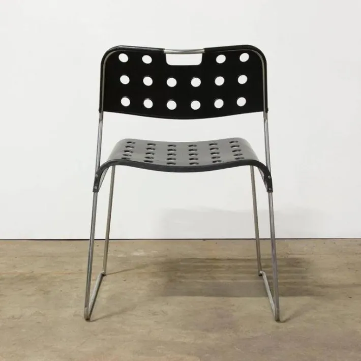 Pamono Black Omstak Stacking Chair by Rodney Kinsman for Bieffeplast, 1970s Sale