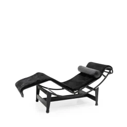 Pamono Black Ponyskin LC4 Chaise Lounge by Le Corbusier for Cassina, 1990s Outlet