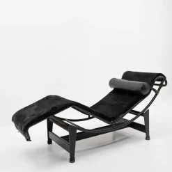Pamono Black Ponyskin LC4 Chaise Lounge by Le Corbusier for Cassina, 1990s Outlet