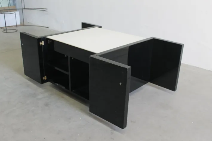 Pamono Black Saratoga Cabinet by Massimo & Lella Vignelli for Poltronova, 1960s Online