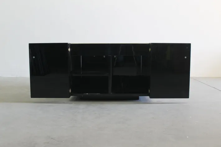Pamono Black Saratoga Cabinet by Massimo & Lella Vignelli for Poltronova, 1960s Online