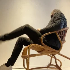 Pamono Blond Rattan Chair, Italy Sale