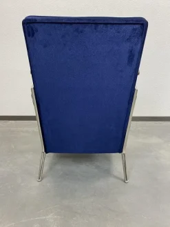 Pamono Blue Chrome Armchairs by Jozsef Peresztegi, 1950s, Set of 2 Discount