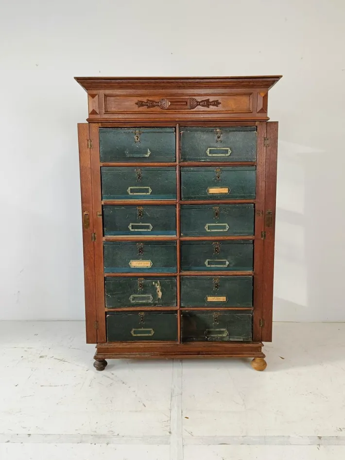 Pamono Blue Filing Cabinet in Oak Discount