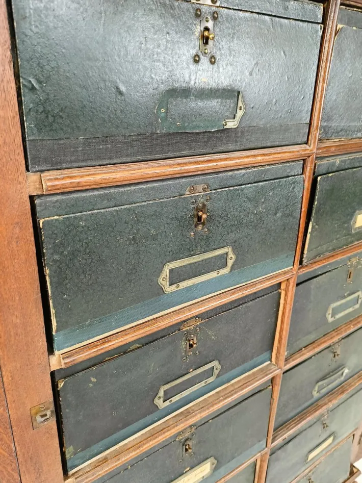 Pamono Blue Filing Cabinet in Oak Discount