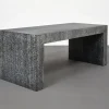 Pamono Blue Iroko Wood Low Bench by Giorgio Armani for Armani Casa, Italy, 1990s Outlet
