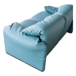 Pamono Blue Maralunga Sofa by Vico Magistretti for Cassina, 2000s New