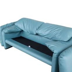 Pamono Blue Maralunga Sofa by Vico Magistretti for Cassina, 2000s New