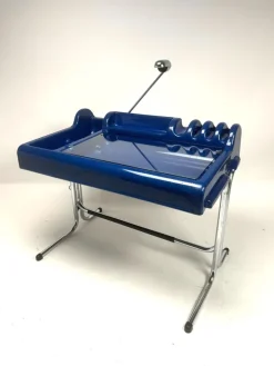 Pamono Blue Plastic Orix Desk by Parigi and Prina for Molteni, Italy, 1970s