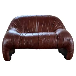 Pamono Bonanza Armchairs in Brown Leather by Tobia & Afra Scarpa for C & B Italia, 1970s, Set of 3 Clearance