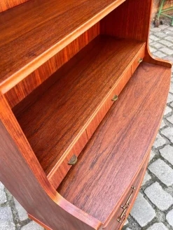 Pamono Bookcase with Secretary and Chest of Drawers in Teak, Denmark