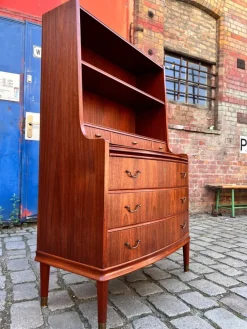 Pamono Bookcase with Secretary and Chest of Drawers in Teak, Denmark