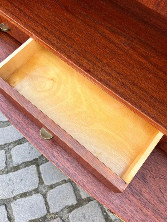 Pamono Bookcase with Secretary and Chest of Drawers in Teak, Denmark